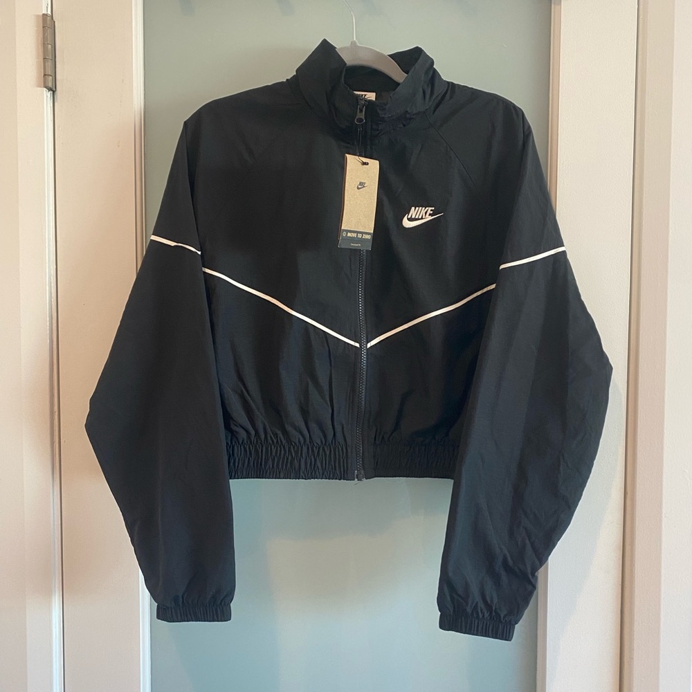 Nike Women's Black and White Bomber Jacket